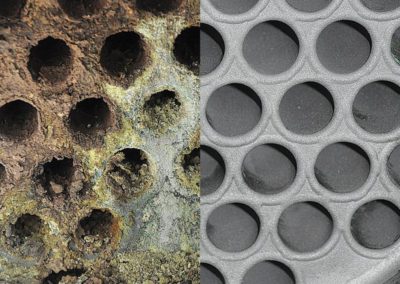 Cleaning a tube bundle heat exchanger at a biogas plant – before and after